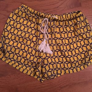 Yellow and blue boutique shorts